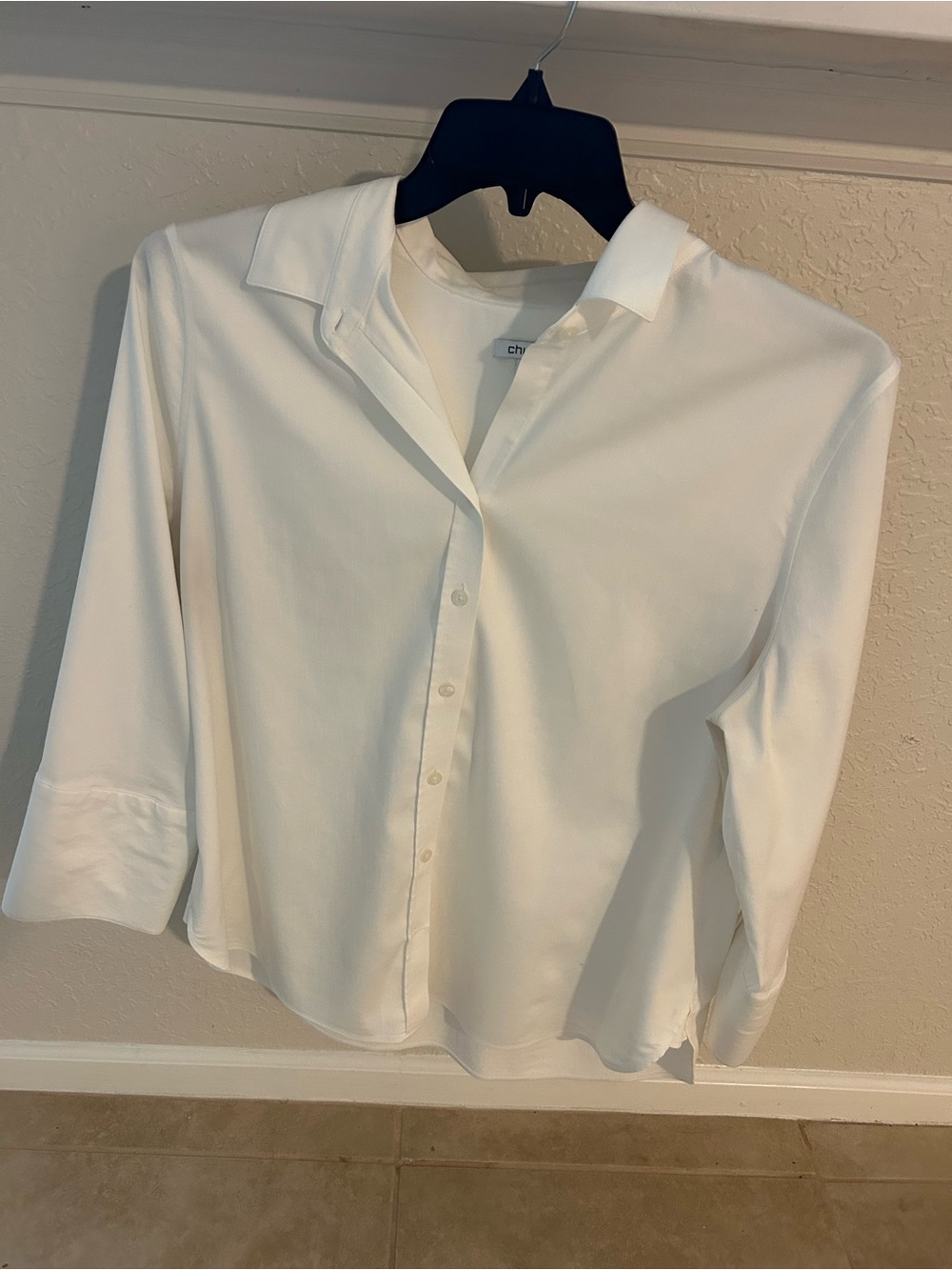Chico's Cream Button-Down Casual Shirt